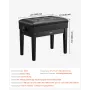 Adjustable Piano Keyboard Bench Storage Padded Seat Wooden Bookcase Stool 56x34x49cm