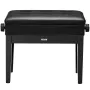 Adjustable Piano Keyboard Bench Storage Padded Seat Wooden Bookcase Stool 56x34x49cm