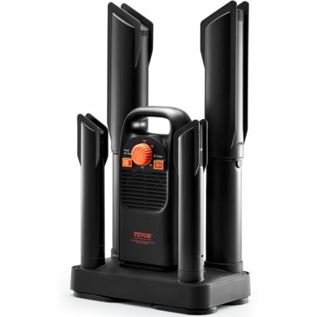 Detachable 4-Tube Shoe Dryer with Timer and Quick Drying Black & Orange