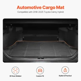 Cargo Mat Compatible with Toyota Camry Hybrid 2018-2025, Precise Fit Odorless Durable Trunk Mat, TPE Trunk Protector Replacement