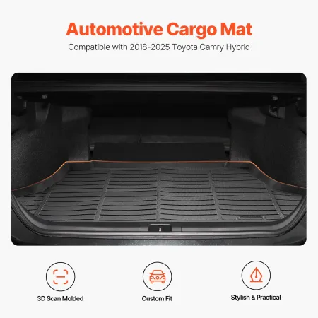 Cargo Mat Compatible with Toyota Camry Hybrid 2018-2025, Precise Fit Odorless Durable Trunk Mat, TPE Trunk Protector Replacement
