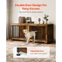 75" Dog Crate Furniture for 2 Dogs, Extra Large Double Dog Crate Furniture Large Breed with Divider & Double Doors, Large Wooden
