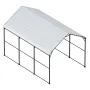 Heavy Duty Metal Carport, 10' x 15' Outdoor Carport with Galvanized Steel Frame & Roof, Car Tent Garage Shade with Removable Sid