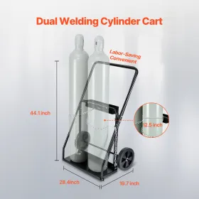 Elding Cylinder Cart Oxygen Acetylen Tank Cart med 10 "solide hjul