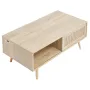 Rattan Coffee Table, Mid Century Modern Coffee Table, Rectangle Wood Coffee Table, 42 Inch Modern Boho Style Two Layers Storage 