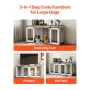 72" Dog Crate Furniture for 2 Dogs, Double Dog Crate Furniture with Double Sliding Doors, Large Dog Crate TV Stand with Removabl