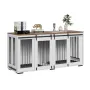 72" Dog Crate Furniture for 2 Dogs, Double Dog Crate Furniture with Double Sliding Doors, Large Dog Crate TV Stand with Removabl