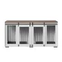 72" Dog Crate Furniture for 2 Dogs, Double Dog Crate Furniture with Double Sliding Doors, Large Dog Crate TV Stand with Removabl