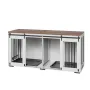 72" Dog Crate Furniture for 2 Dogs, Double Dog Crate Furniture with Double Sliding Doors, Large Dog Crate TV Stand with Removabl