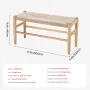 Rattan Bench Wood Bench 31,5 tommer til indgangsstue og