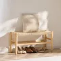 Rattan Bench Wood Bench 31,5 tommer til indgangsstue og