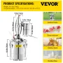 Moonshine Still, 30L vanddestiller, 6,6 gal essentiel