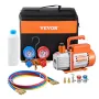 3,5 CFM HVAC Single Stage Rotary Vane Vacuum Pump and Manifold