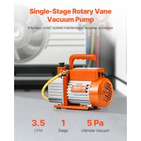 Vakuumpumpe 3,5 CFM HVAC Single Stage Rotary Vane Vacuum Pump Oil inkluderet