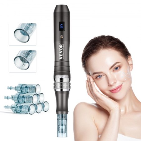 Professional Microneedling Pen 6-Speed Electric Beauty Pen with 6 Needles
