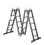 Multi-Purpose Folding Ladder, 7-in-1 Tall Extension Step Ladder, A Frame 5 Step Telescoping Ladder, 19ft Reach Height Heavy Duty