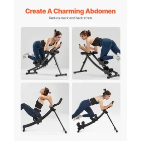 AB Workout Machine, Dual-track Ab Workout Equipment at Home Gym, Core & Abdominal Trainers for Women, 440 lbs Weight Capacity St