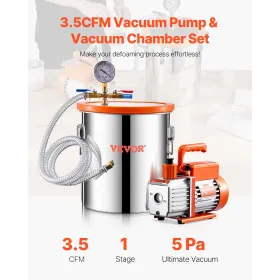 5 gallon vakuumkammer 3,5 cfm enkeltstadium