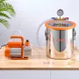 19 L(5 Gallon) Vacuum Chamber and 100 L/min(3.5 CFM) Pump Kit, Stainless Steel Chamber, Single Stage Vacuum Pump Degassing Chamb