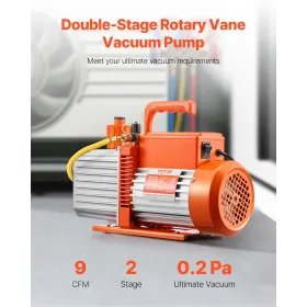 Vakuumpumpe 9 CFM HVAC 2 -trins Rotary Vane Vacuum Pump Oil inkluderet