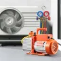 Vacuum Pump, 533 L/min(9 CFM), HVAC 2 Stage Rotary Vane Vacuum Pump, for R134a R22 R410a Systems, Auto AC Vacuum Pump Kit with O
