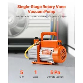 Vakuumpumpe 5 CFM HVAC Single Stage Rotary Vane Vacuum Pump Oil