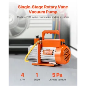 Vakuumpumpe 4 CFM HVAC Single Stage Rotary Vane Vacuum Pump Oil