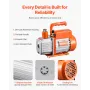 Vacuum Pump, 233 L/min(4 CFM), HVAC Single Stage Rotary Vane Vacuum Pump, for R134a R22 R410a Systems, Auto AC Vacuum Pump Kit w