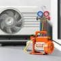 Vacuum Pump, 233 L/min(4 CFM), HVAC Single Stage Rotary Vane Vacuum Pump, for R134a R22 R410a Systems, Auto AC Vacuum Pump Kit w