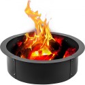 Fire Pit Ring 45 Inch Fire Pit Pan Fireplace Ring Solid Steel Heavy Duty Fire Pit Ring/Liner for Fireplace Campfire Pit Ground