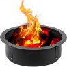 Fire Pit Ring 45 Inch Fire Pit Pan Fireplace Ring Solid Steel Heavy Duty Fire Pit Ring/Liner for Fireplace Campfire Pit Ground