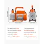217 L/min(3.5 CFM) AC Vacuum Pump and Gauge Set, Single Stage Rotary Vane HVAC Air Vacuum Pump, A/C Refrigerant Manifold Gauge K