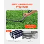Portable Soccer Goal, 12x6 ft Adults Kids Backyard Soccer Net, Large Practice Soccer Net, Steel Fiberglass Structure Training Go