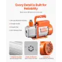 4,5 CFM Single Stage Rotary Vane Vacuum Pump and Manifold Gauge