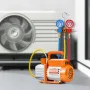 267 L/min(4.5 CFM) AC Vacuum Pump and Gauge Set, Single Stage Rotary Vane HVAC Air Vacuum Pump, A/C Refrigerant Manifold Gauge K