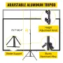 Tripod Projector Screen with Stand 60 inch 16:9 4K HD Projection Screen Stand Wrinkle-Free Height Adjustable Portable Screen for