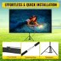 Tripod Projector Screen with Stand 60 inch 16:9 4K HD Projection Screen Stand Wrinkle-Free Height Adjustable Portable Screen for