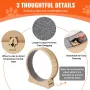 Wooden Cat Exercise Wheel, 52" Large Cat Treadmill Wheel for Indoor Cats, Cat Running Wheel with Detachable Carpet & Cat Teaser 