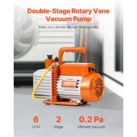 Vakuumpumpe 6 CFM HVAC 2 -trins Rotary Vane Vacuum Pump Oil