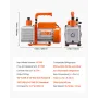 Vakuumpumpe 6 CFM HVAC 2 -trins Rotary Vane Vacuum Pump Oil