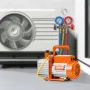 Vacuum Pump, 367 L/min(6 CFM), HVAC 2 Stage Rotary Vane Vacuum Pump, for R134a R22 R410a Systems, Auto AC Vacuum Pump Kit with O