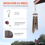 Wind Chimes for Outside, 1067 mm, Deep Tone Wind Chimes with 6 Tubes, Unique Large Memorial Wind Chimes for Anniversary, Grace O