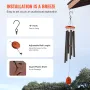 Wind Chimes for Outside, 1042 mm, Deep Tone Wind Chimes with 6 Tubes, Unique Large Memorial Wind Chimes for Anniversary, Amazing