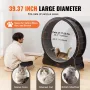 Wooden Cat Exercise Wheel, 43.3" Large Cat Treadmill Wheel for Indoor Cats, Cat Running Wheel with Detachable Carpet & Cat Tease