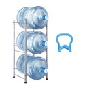 3 Tiers Water Jug Holder Single Row Water Bottle Rack for 3 Bottles Silver