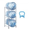 3 Tiers Water Jug Holder Single Row Water Bottle Rack for 3 Bottles Silver