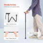 Walking Cane for Man Woman, Folding Walking Stick with 5-Level Adjustable Height & Anti-Slip Rubber Tip, Lightweight and Portabl