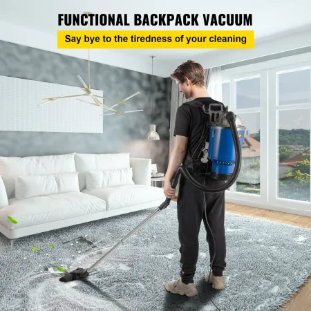 Backpack Vacuum, 3.4 L Backpack Vacuum Cleaner, 5-IN-1 Lightweight Backpack Vacuum, HEPA Filtration Vacuum Backpack, Commercial 