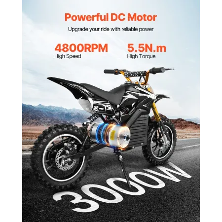 3000W Electric Brushless DC Motor, 60V 4800rpm Go Kart Electric Motor, Electric Dirt Bike Motor Engine for E-Bike Motorcycle Sco