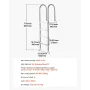 Swimming Pool Ladder, 4-Step Double Handrails Stairs with Non-slip Heavy Duty Steps, Stainless Steel Load Capacity 265 lbs, for 